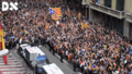Demonstration in front of the headquarters of the Spanish National Police in Barcelona