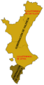 División administrativa del Reino de Valencia durante los siglos XIV a XVII