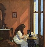 Archivo:Girl at a Sewing Machine - 1921 - Hopper