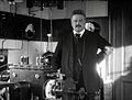 Ingeniør Valdemar Poulsen paa sin Station for traadløs Telegrafi 08
