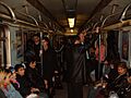 Inside of Baku undergraund train