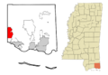 Jackson County Mississippi Incorporated and Unincorporated areas Latimer Highlighted