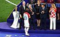 Luka Modrić receives the golden ball prize at the hands of Russian President Vladimir Putin