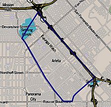 Map of Arleta neighborhood, Los Angeles, California.jpg