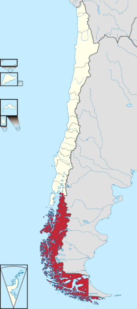 Ubicación de la Patagonia en Chile