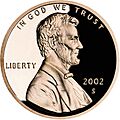 United States penny, obverse, 2002