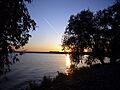Vapour trail over St. Clair lake