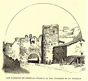 Archivo:1889, España, sus monumentos y sus artes, su naturaleza e historia, Soria, San Esteban de Gormaz, Puerta de San Gregorio en la muralla, Isidro Gil