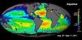 Aquarius spacecraft first global salinity map Aug-Sep 2011