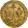 Constantine VII with Romanos II