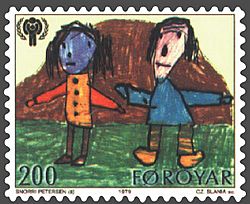 Archivo:Faroe stamp 041 childrens year (children of different skin colour)