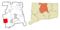 Hartford County Connecticut Incorporated and Unincorporated areas Bristol Highlighted