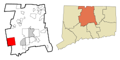 Hartford County Connecticut Incorporated and Unincorporated areas Bristol Highlighted.svg