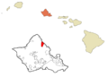 Honolulu County Hawaii Incorporated and Unincorporated areas Hauula Highlighted