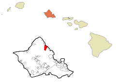 Honolulu County Hawaii Incorporated and Unincorporated areas Hauula Highlighted.svg