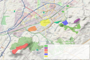 Archivo:Human occupation areas in Alcalá de Henares - map-es