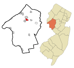 Hunterdon County New Jersey Incorporated and Unincorporated areas Annandale Highlighted.svg