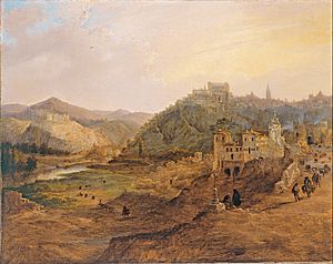 Archivo:Jenaro Pérez Villaamil - General View of Toledo from the Cross of the Canons - Google Art Project