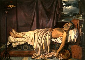 Archivo:Lord Byron on his Death-bed c. 1826