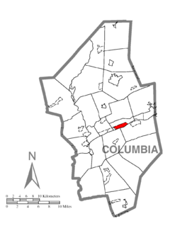 Map of Lime Ridge, Columbia County, Pennsylvania Highlighted.png