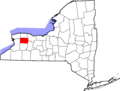 Map of New York highlighting Genesee County