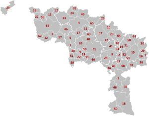 Archivo:Municipalities Hainaut Belgium Map - Number