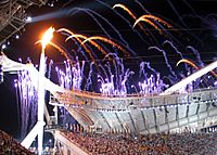 Archivo:Olympic flame at opening ceremony