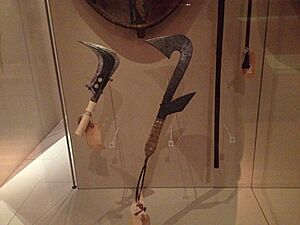 Archivo:Sickle and throwing knife at Manchester Museum