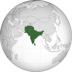 South Asia (orthographic projection) without national boundaries.svg