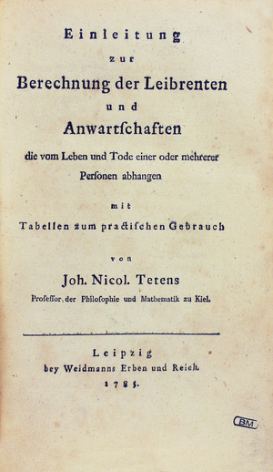 Archivo:Tetens - Einleitung zur Berechnung der Leibrenten, 1785 - 423