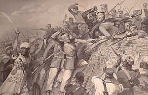 Archivo:"Attack of the Mutineers on the Redan Battery at Lucknow, July 30th, 1857,