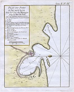 Archivo:1764 Bellin Map of Acapulco, Mexico - Geographicus - Acapulco-bellin-1764