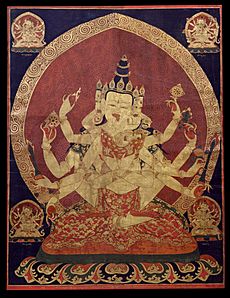 Archivo:17th century Central Tibeten thanka of Guhyasamaja Akshobhyavajra, Rubin Museum of Art
