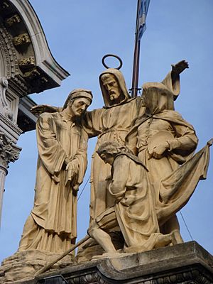 Archivo:Alighieri, Giotto y Colón - Basílica de San Francisco, Buenos Aires