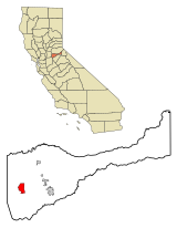 Amador County California Incorporated and Unincorporated areas Ione Highlighted.svg