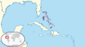Bahamas in its region (special marker)