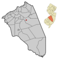 Burlington County New Jersey Incorporated and Unincorporated areas Pemberton Highlighted