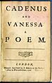 Cadenus and Vanessa. A Poem - Jonathan Swift