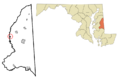 Caroline County Maryland Incorporated and Unincorporated areas Hillsboro Highlighted