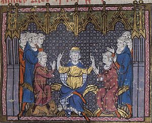 Archivo:Charles Martel divise le royaume entre Pépin et Carloman