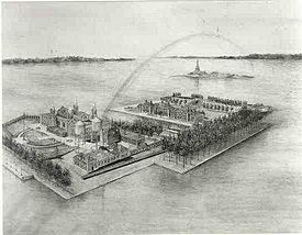 Archivo:Ellis Island Park Proposal, New York Harbor 1981