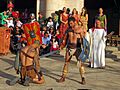 Espectáculo callejero en Roma