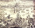 German print of the 1727 Gibraltar Siege