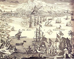 Archivo:German print of the 1727 Gibraltar Siege