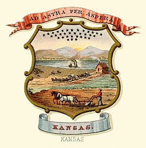 Archivo:Kansas state coat of arms (illustrated, 1876)