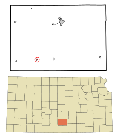 Kingman County Kansas Incorporated and Unincorporated areas Zenda Highlighted.svg