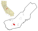 Madera County California Incorporated and Unincorporated areas Madera Highlighted.svg