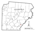 Map of Houtzdale, Clearfield County, Pennsylvania Highlighted