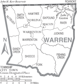 Archivo:Map of Warren County North Carolina With Municipal and Township Labels
