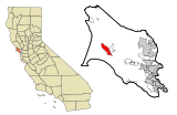 Marin County California Incorporated and Unincorporated areas Inverness Highlighted.svg